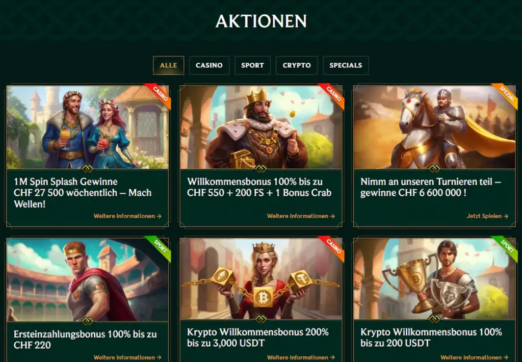 Casinia Aktionen