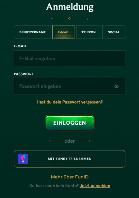 Casinia Anmeldung
